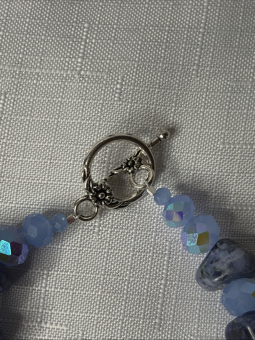 Handcrafted Sodalite and Crystal Chunky Bracelet - Picture 2 of 4